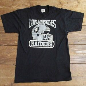 Vintage 90s Los Angeles Raiders Shirt Large Black NFL Football Single Stitch USA
